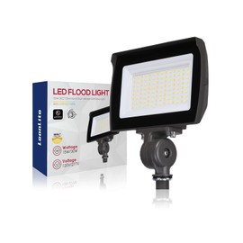 LEONLITE 30W/15W Adjustable LED Flood Light Outdoor with Knuckle Mount, UL Listed, 5000K/4000K/3000K Selectable, 120/277V, Security Flood Lighting for Yard, Garage, IP65 Waterproof, Brown