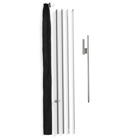 Vispronet - Large Feather Flag Pole Set - Swooper Flag Pole Kit and Ground Spike – Outdoor and Roadside Advertising (No Flag Included)