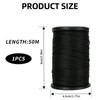 50M Black Nylon Sewing Thread Strong Bonded Heavy Duty for