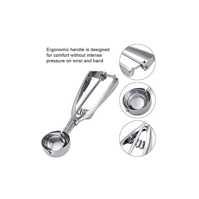 Ice Cream Scoop, Stainless Steel Ice Cream Scooper Professional No-Slip