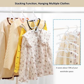 Baby Hangers for Closet 20pcs, HGYZE White Kids Clothes Hanger Plastic, 11-14" Adjustable Bulk Perchas for Newborn, Non-Slip Children Outfit Bear Hanger for Girl Boy Toddler Infant Nursery Clothing