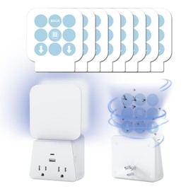 COKIT Flying Insect Traps, 2 in 1 Bug Trap for Gnats, Moths, House & Fruit Flies, Fly Trap Indoor with Multi Plug Outlet Extender with USB and 10 Fly Trap Glue Cards, 2 Pack