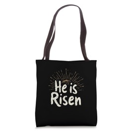 Easter He Is Risen Inspirational Faith Tote Bag