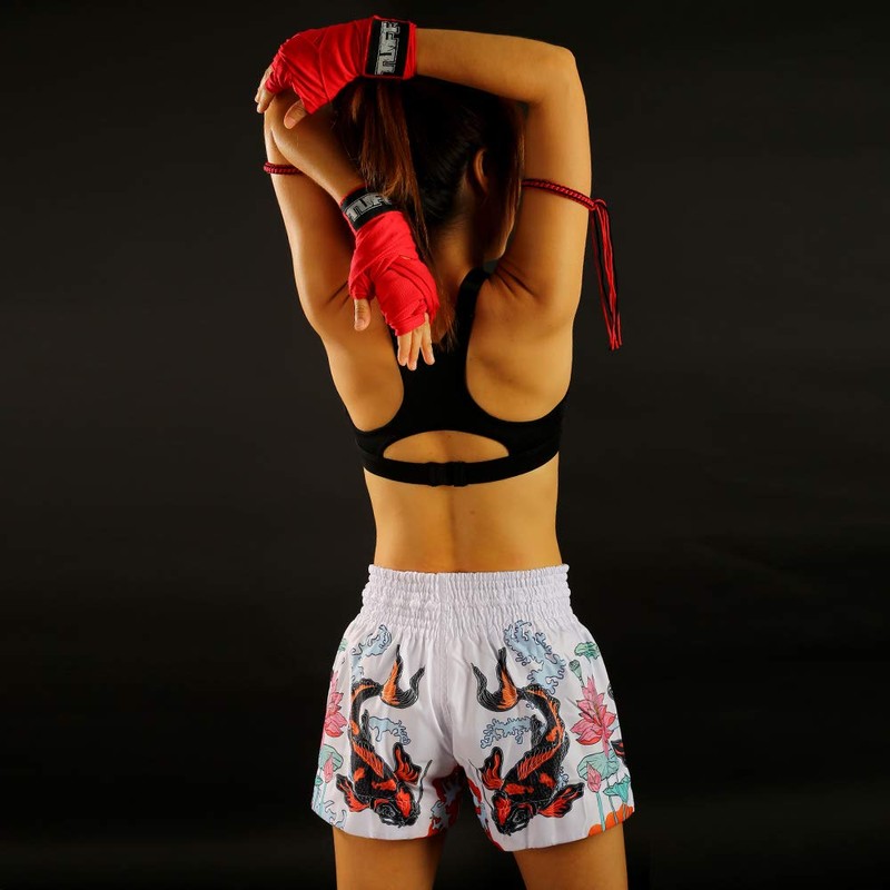 Tuff Boxing Muay Thai Shorts Trunks - White - Medium