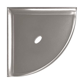 Questech 8" Corner Shower Shelf, Retrofit Shower Organizer for Tile Walls, Corner Caddy Soap Dish Bathroom Storage, Metro Flatback, Brushed Nickel Finish