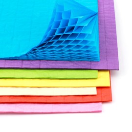 7 Pcs Honeycomb Paper Craft Pads for DIY 3D Craft and Pop-Up Cards, Honeycomb Tissue Paper for Card Making DIY Scrapbooking Arts Supplies, 30 Layers Mini 2cm Glue Line Assorted Colors ( 8.3x5.8inch )