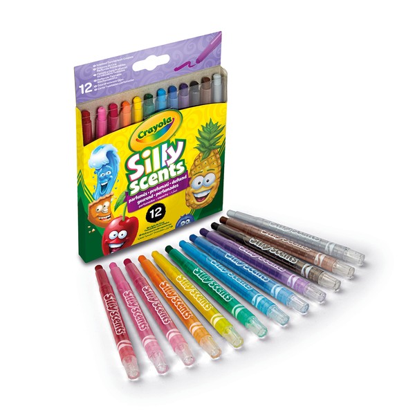CRAYOLA Silly Scents Mini Twistable Crayons - Assorted Colours (Pack of 12) | So Smelly, You Won't Believe Your Nose! | Ideal for Kids Aged 3+