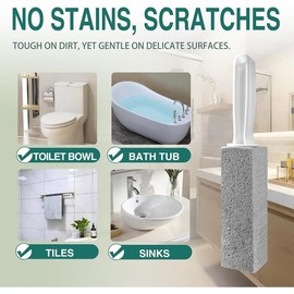 2 ps Pumice Stone handle Toilet Cleaner Tool Stain Hard Water Ring Remover for Toilet, Pool, Bathroom