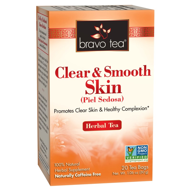 Bravo Tea Clear and Smooth Skin Herbal Tea Caffeine Free,