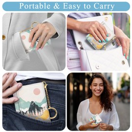 Jogjam Womens Wallet, Sunrise Mountain Small Slim RFID Blocking Card Wallets, Sunset Trifold PU Leather Card Holder Wallet Organizer, Mini Pocket Cash Wallet with 7 Card Slots ID Window for Girls