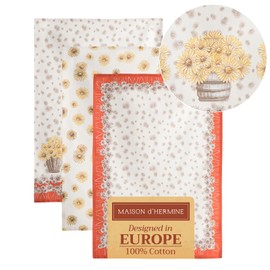 Maison d' Hermine Bagatelle 100% Cotton Set of 3 Multi-Purpose Kitchen Towel Soft Absorbent Dish Towels Tea Towels Bar Towels Spring/Summer (50cm x 70cm)