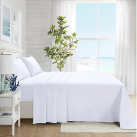 CHARKHAH Polycotton Flat Sheets with Single Double King Size Bed Ultra Soft Plain Top Sheet Dyed in Trendy Colors Hotel Collection Sheets Ideal for Winter & Summer Bedding (White, Double)