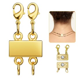 2pcs Necklace Layering Clasp,Multi Necklace Layering Clasp Multi Strand Clasps,Closures Separator Detangler Connector for Jewelry (2PCS)