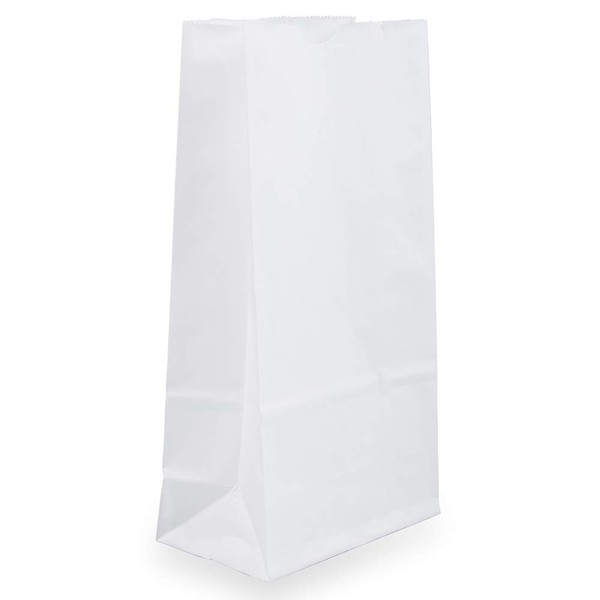 JAM PAPER 100% Recycled Snack/Lunch Bags - Small (4 1/8 x 8 x 2 1/4) - White Kraft Grocery Bags - 25/Pack