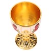 Gold Chalice 4 Inch High Zinc Alloy Retro Embossed Flower