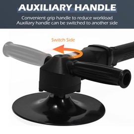 7 inch Air Sander, Heavy Duty Wet Sander, WQV Pneumatic Polisher, 4500RPM Adjustable, Left/Right Auxiliary Handle, Low Noise Low Vibration for Metal Woodworking Stone Auto Body Work Waxing