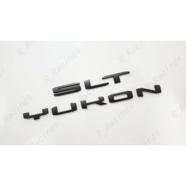 GMC 2PCS Matte Black Rear Yukon SLT Letters Emblem Fit 2021-2023 GMC Yukon Yukon XL