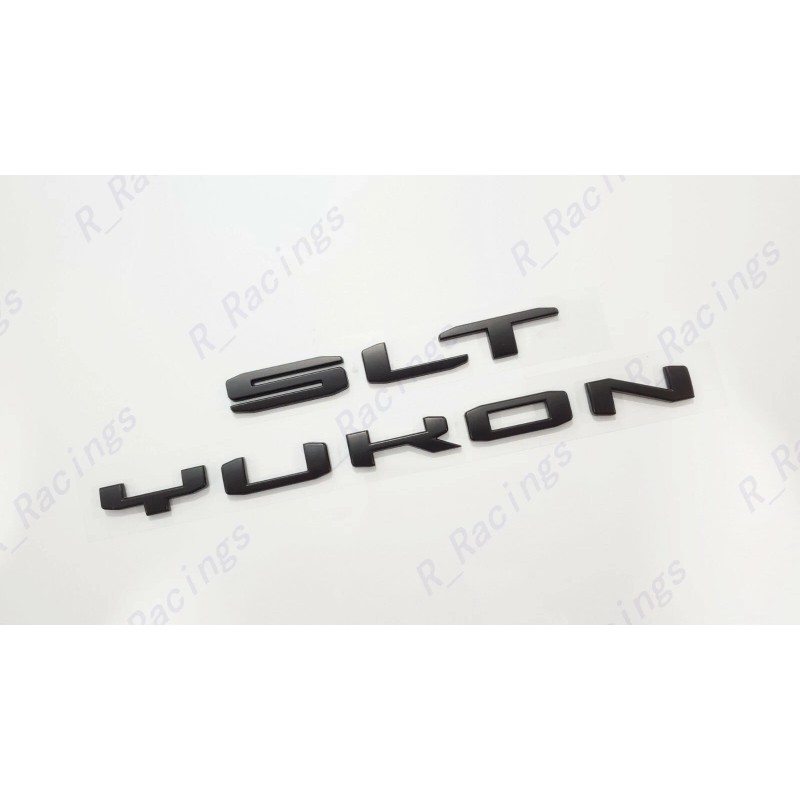 GMC 2PCS Matte Black Rear Yukon SLT Letters Emblem Fit