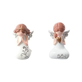 Vctitil 2pcs Resin Angel Statues Miniature Pray Cherub Adorable Cherubs Angel Figurines Ornaments Desktop Home Decor Crafts(3/4)