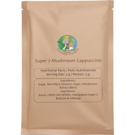 Mush Love Super 7 Mushroom Cappuccino coffee fortified with Fantastic Fungi Super 7 Mushroom Extract Blend (250 Grams)