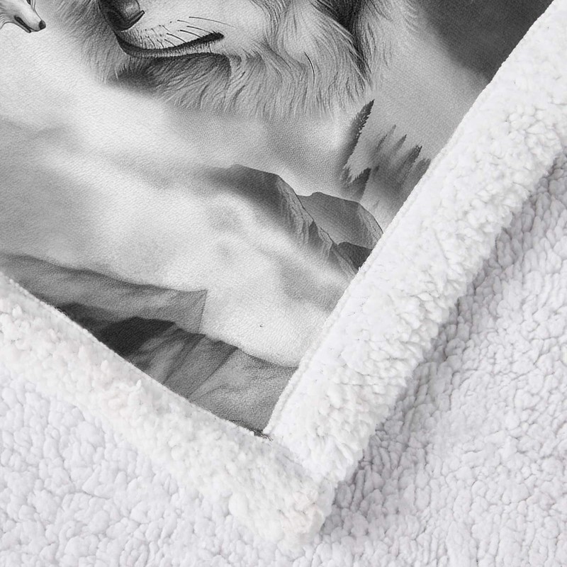 Wolf Blanket Winter Wolf Bed Blanket Fluffy Fleece Bed Throws