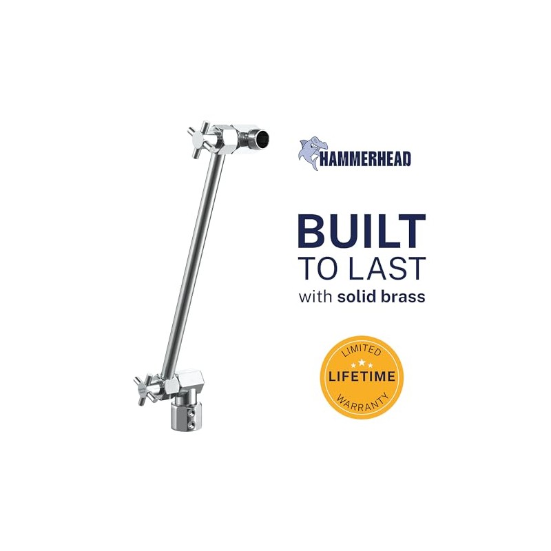 HammerHead Showers® Solid Metal 12-Inch Adjustable Shower Extension Arm –