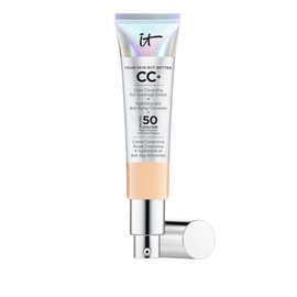 IT Cosmetics, Crème CC+ Anti-Âge Your Skin But Better, Haute Couvrance, Waterproof, Enrichi en Peptides, Collagène & Vitamines, Fini Naturel, 32 ml, Complexion: Light Medium