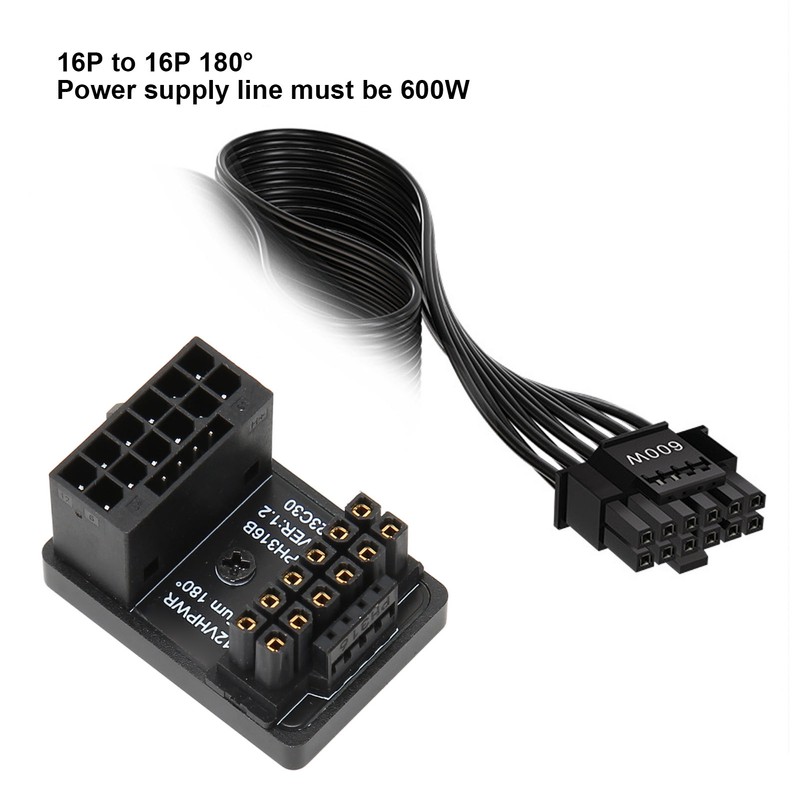 ATX 16Pin Male to 16pin Female 180 Degree Angled Adapter