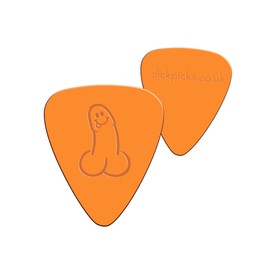 Orange Etched - Funny Novelty Guitar Picks - Electric & Acoustic Guitar Pick Plectrums - Pack of 9
