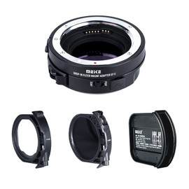 Meike MK-EFTE-C VND Drop-in Filter Auto-Focus Mount Lens Adapter for Canon EF/EF-S Lenses to Sony E Mount Cameras with Variable ND Filter and UV Filter A7SII A7 A6000 A6500 A7SIII A9