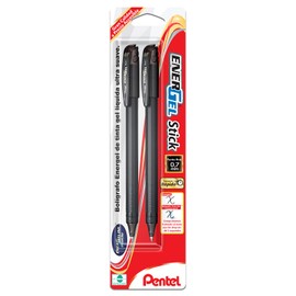 Pentel BL417BP2-A Bolígrafo Energel BL417, Tinta Negra, Blíster 2 piezas