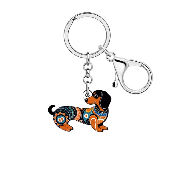 LONYOO Acrylic Cute Dachshund Keychain Weiner Dog Gifts for Women