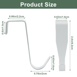 Cionyce Over Cabinet Door Hook, 4 Pack Carbon Steel Door Hanger for Kitchen Cabinet Bathroom Door(White)