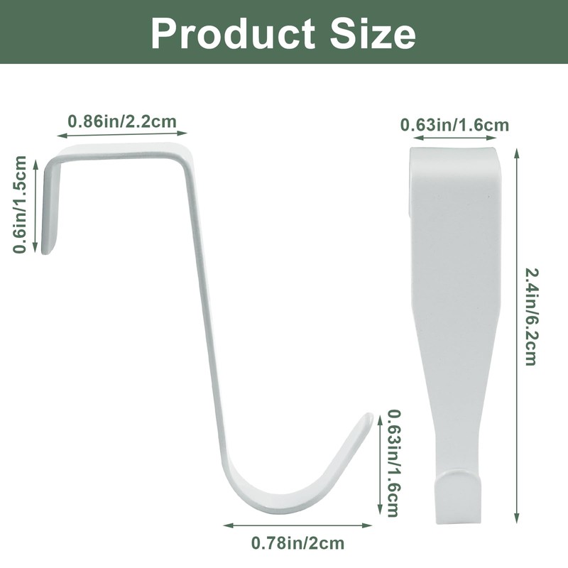 Cionyce Over Cabinet Door Hook, 4 Pack Carbon Steel Door