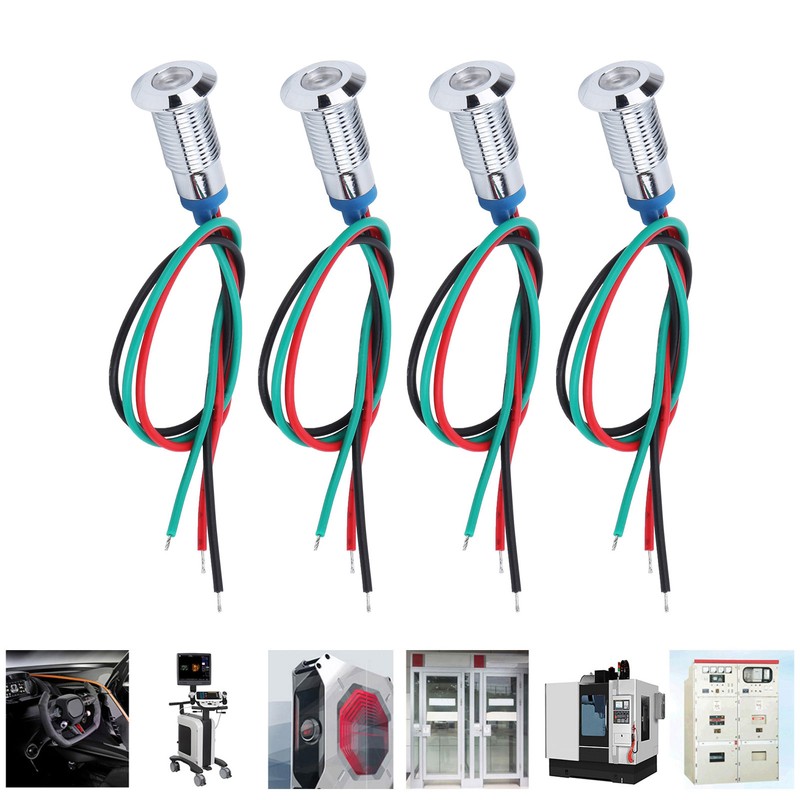 4 Set LED Indicator Light Signal Common Anode Waterproof Metal