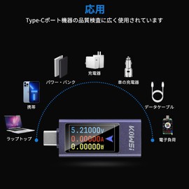 Current Voltage Checker, Bi-Directional USB C Power Meter USB C Tester, USB Multimeter 4-30V 0-12A Voltage Current Capacity Energy Power Digital Tester Color Display 5 Digits High Precision