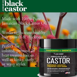 Chemist Superior Growth Jamaican Black Castor Hair Mask 12 oz. - Masque for Dry Damaged Hair, Deep Repairing Mask for Hair Growth