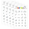 Real Vivid Simple Line Tattoo 5P Kids Decorating Temporary Tattoo