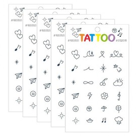 Real Vivid Simple Line Tattoo 5P Kids Decorating Temporary Tattoo