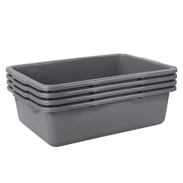 Eagrye 4-Pack Large Bus Tubs, Commercial Tote Box, Plastic Bus