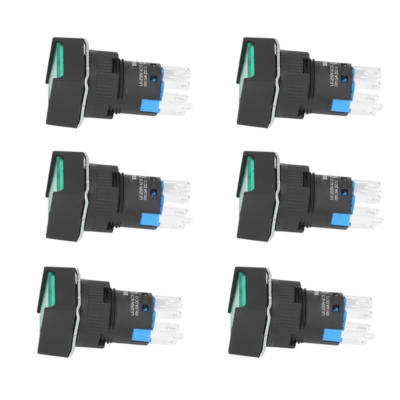25PCS Push Button Switch with Light 16mm Square Self Locking