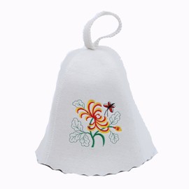 GMMH Sauna Hat 100% Wool Felt (1117 Flower) Felt Sauna Cap for Men and Women Felt Cap for Sauna