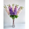 YalzoneMet 3pcs Purple Delphinium Artificial Flower 31.5'' Long Stem Fake