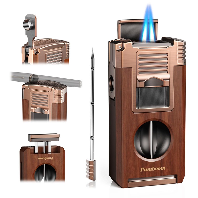 Torch Lighter with Cutter, Punch, Holder, Draw Enhancer Tool, and