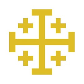 RDW Jerusalem Cross Sticker - Decal - Die Cut - Christian Religous - Gold 1.50" x 1.50"
