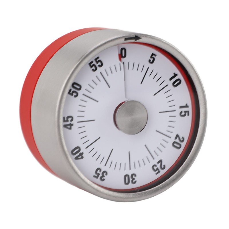 Mechanical Countdown Timer 60 Minute Magnetic Stainless Steel Visual Kitchen