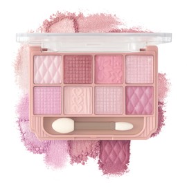 K'APEINE Light Pink Eyeshadow Palette, 8 Color All Shimmer Wafer Eye Shadow Glitter Blendable Makeup Palette Long-Lasting Eye Shades With 1 Dual Brush,Naturing-Looking,Waterproof Shades for Women-02