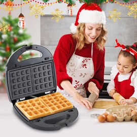 6 in 1 Waffle Iron Set, Panini Press Grill and Electric Sandwich Maker with Removable Non-Stick Plate, Ideal for Cooking Grilled Cheese, Tuna Melts, Burgers