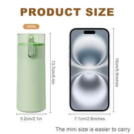 Veftsvy Stainless Steel Water Bottle with Straw, Mini Thermos Flask, Leak-Proof, 100% Leak-Proof, One-Hand Opener, Insulated Bottle for Outdoor, Sports, School (Green)