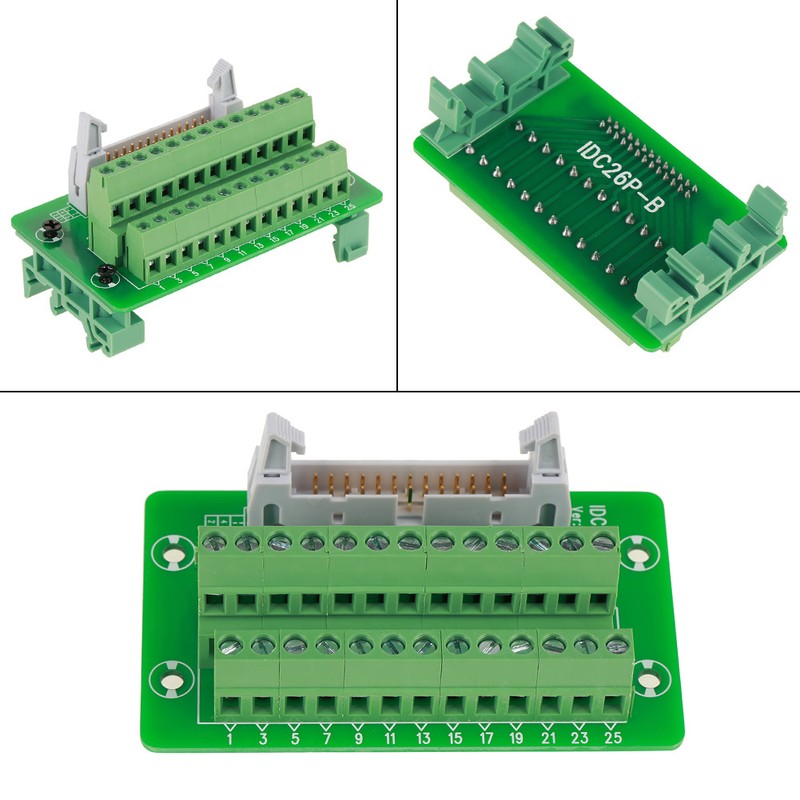 IDC26P DIN Rail 26Pin 5mm Mount Interface Module Male Connector